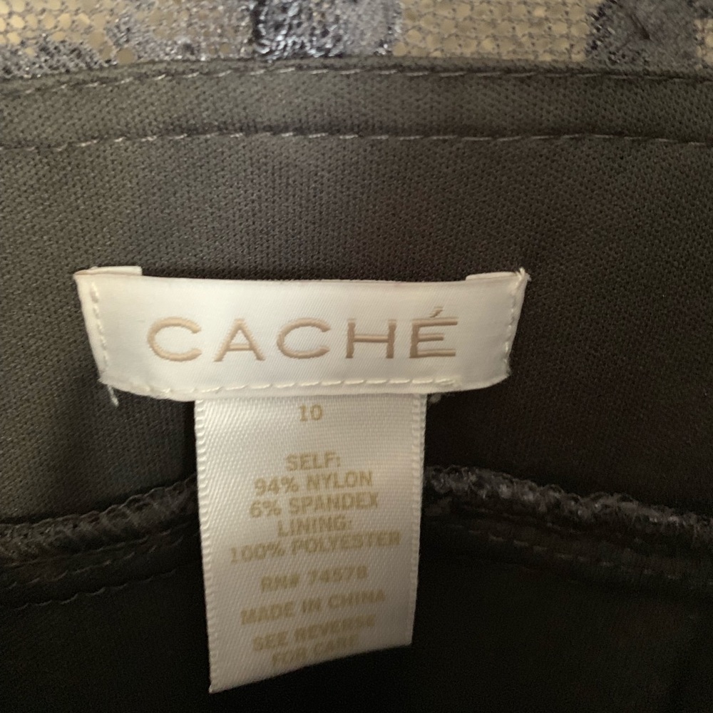 Cache Cocktail Dress Size 10 Gray lace Sequins & Beads EUC wore once - Picture 6 of 12